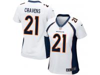 Nike Su'a Cravens Game White Road Women's Jersey - NFL Denver Broncos #21