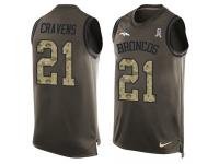 Nike Su'a Cravens Green Men's Jersey - NFL Denver Broncos #21 Salute to Service Tank Top