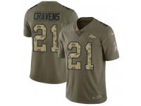 Nike Su'a Cravens Limited Olive Camo Men's Jersey - NFL Denver Broncos #21 2017 Salute to Service