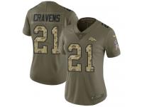 Nike Su'a Cravens Limited Olive Camo Women's Jersey - NFL Denver Broncos #21 2017 Salute to Service