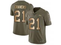 Nike Su'a Cravens Limited Olive Gold Men's Jersey - NFL Denver Broncos #21 2017 Salute to Service