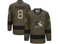 Sharks #8 Joe Pavelski Green Salute to Service Stitched NHL Jersey