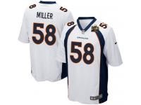 Super Bowl 50 Denver Broncos Von Miller Youth Road Jersey - White Nike NFL #58 Game