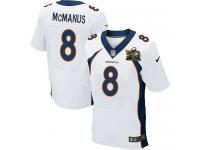 Super Bowl 50 Men Nike NFL Denver Broncos #8 Brandon McManus Authentic Elite Road White Jersey