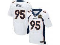 Super Bowl 50 Men Nike NFL Denver Broncos #95 Derek Wolfe Authentic Elite Road White New Jersey