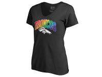 Women Denver Broncos NFL Pro Line by Fanatics Branded Black Plus Sizes Pride T-Shirt