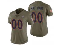 Women Denver Broncos Olive 2017 Salute To Service Custom Jersey