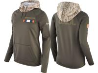 Women Denver Broncos Olive 2017 Salute to Service Performance Pullover Hoodie