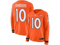 Women Nike Denver Broncos #10 Emmanuel Sanders Limited Orange Therma Long Sleeve NFL Jersey