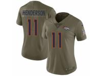 Women Nike Denver Broncos #11 Carlos Henderson Limited Olive 2017 Salute to Service NFL Jersey