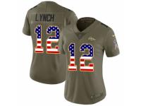 Women Nike Denver Broncos #12 Paxton Lynch Limited Olive/USA Flag 2017 Salute to Service NFL Jersey