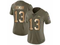 Women Nike Denver Broncos #13 Trevor Siemian Limited Olive/Gold 2017 Salute to Service NFL Jersey