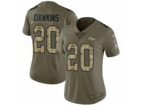 Women Nike Denver Broncos #20 Brian Dawkins Limited Olive/Camo 2017 Salute to Service NFL Jersey