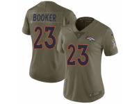 Women Nike Denver Broncos #23 Devontae Booker Limited Olive 2017 Salute to Service NFL Jersey