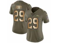 Women Nike Denver Broncos #29 Bradley Roby Limited Olive/Gold 2017 Salute to Service NFL Jersey