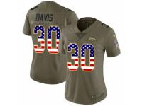 Women Nike Denver Broncos #30 Terrell Davis Limited Olive/USA Flag 2017 Salute to Service NFL Jersey