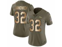 Women Nike Denver Broncos #32 Andy Janovich Limited Olive/Gold 2017 Salute to Service NFL Jersey