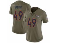 Women Nike Denver Broncos #49 Dennis Smith Limited Olive 2017 Salute to Service NFL Jersey