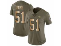 Women Nike Denver Broncos #51 Todd Davis Limited Olive/Gold 2017 Salute to Service NFL Jersey