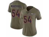 Women Nike Denver Broncos #54 Brandon Marshall Limited Olive 2017 Salute to Service NFL Jersey