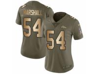 Women Nike Denver Broncos #54 Brandon Marshall Limited Olive/Gold 2017 Salute to Service NFL Jersey