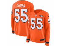 Women Nike Denver Broncos #55 Bradley Chubb Limited Orange Therma Long Sleeve NFL Jersey