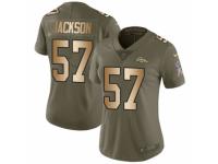 Women Nike Denver Broncos #57 Tom Jackson Limited Olive/Gold 2017 Salute to Service NFL Jersey