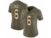 Women Nike Denver Broncos #6 Chad Kelly Limited Olive/Gold 2017 Salute to Service NFL Jersey