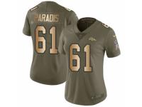 Women Nike Denver Broncos #61 Matt Paradis Limited Olive/Gold 2017 Salute to Service NFL Jersey