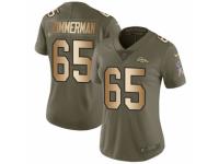 Women Nike Denver Broncos #65 Gary Zimmerman Limited Olive/Gold 2017 Salute to Service NFL Jersey