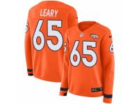 Women Nike Denver Broncos #65 Ronald Leary Limited Orange Therma Long Sleeve NFL Jersey