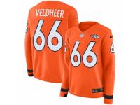 Women Nike Denver Broncos #66 Jared Veldheer Limited Orange Therma Long Sleeve NFL Jersey