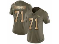 Women Nike Denver Broncos #71 Donald Stephenson Limited Olive/Gold 2017 Salute to Service NFL Jersey