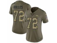 Women Nike Denver Broncos #72 Garett Bolles Limited Olive/Camo 2017 Salute to Service NFL Jersey