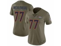 Women Nike Denver Broncos #77 Karl Mecklenburg Limited Olive 2017 Salute to Service NFL Jersey