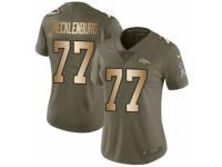 Women Nike Denver Broncos #77 Karl Mecklenburg Limited Olive/Gold 2017 Salute to Service NFL Jersey