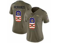 Women Nike Denver Broncos #8 Brandon McManus Limited Olive/USA Flag 2017 Salute to Service NFL Jersey