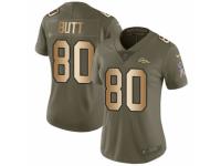 Women Nike Denver Broncos #80 Jake Butt Limited Olive/Gold 2017 Salute to Service NFL Jersey