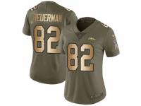 Women Nike Denver Broncos #82 Jeff Heuerman Limited Olive/Gold 2017 Salute to Service NFL Jersey