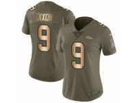 Women Nike Denver Broncos #9 Riley Dixon Limited Olive/Gold 2017 Salute to Service NFL Jersey