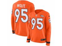 Women Nike Denver Broncos #95 Derek Wolfe Limited Orange Therma Long Sleeve NFL Jersey