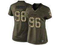 Women Nike Denver Broncos #96 Shelby Harris Limited Green Salute to Service NFL Jersey