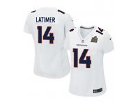 Women Nike NFL Denver Broncos #14 Cody Latimer Super Bowl 50 Game White Jersey