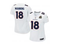 Women Nike NFL Denver Broncos #18 Peyton Manning Super Bowl 50 Game White Jersey