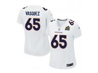 Women Nike NFL Denver Broncos #65 Louis Vasquez Super Bowl 50 Game White Jersey