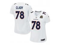 Women Nike NFL Denver Broncos #78 Ryan Clady Super Bowl 50 Game White Jersey