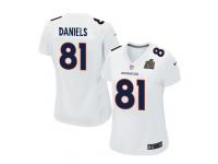 Women Nike NFL Denver Broncos #81 Owen Daniels Super Bowl 50 Game White Jersey