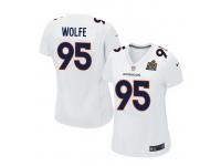 Women Nike NFL Denver Broncos #95 Derek Wolfe Super Bowl 50 Game White Jersey