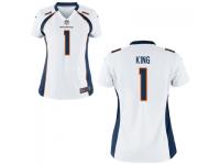 Women's Denver Broncos #1 Marquette King Nike White Game Jersey