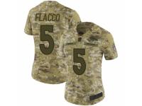 Women's Denver Broncos #5 Joe Flacco Limited Camo 2018 Salute to Service Football Jersey